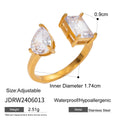 Damen verstellbarer Ring mit zwei funkelnden Steinen Shop Nory