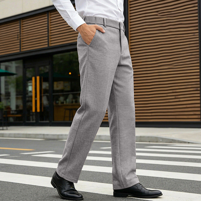 Herren Elegante gerade Tailoring-Hose mit Bügelfalte und feiner Fischgrätstruktur Shop Nory