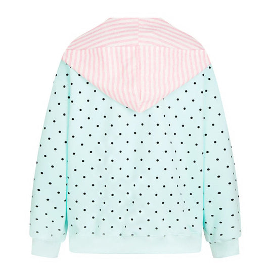 Damen Oversize-Sweatshirt mit Pünktchenmuster, integrierter Streifen-Schalapplikation und Badge-Details Shop Nory
