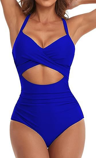 Damen Einteiliger Badeanzug mit elegantem Wickelschnitt