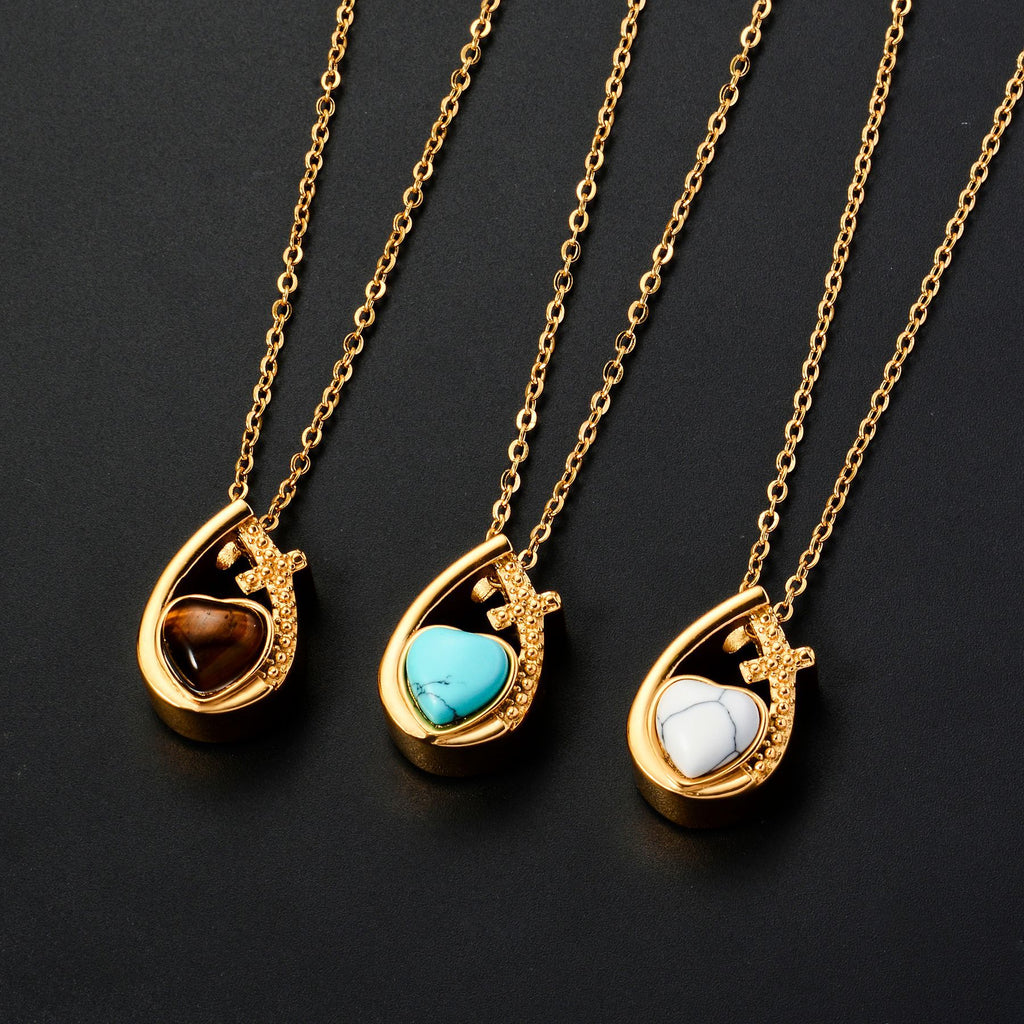 Damen Halskette mit herzförmigem Anhänger Shop Nory