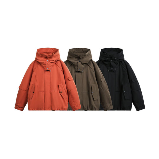 Herren Oversize Funktionsparka mit hoher Stehkapuze und Utility-Taschen Shop Nory