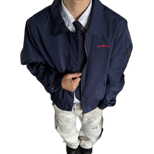 Herren Leichte Bomberjacke mit Hemdkragen, Ärmeltasche und elastischem Saum Shop Nory