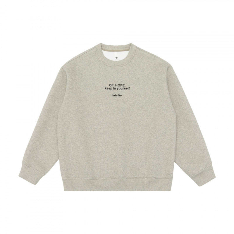 Unisex Oversize-Sweatshirt mit minimalistischer Bruststickerei und geripptem Saum Shop Nory