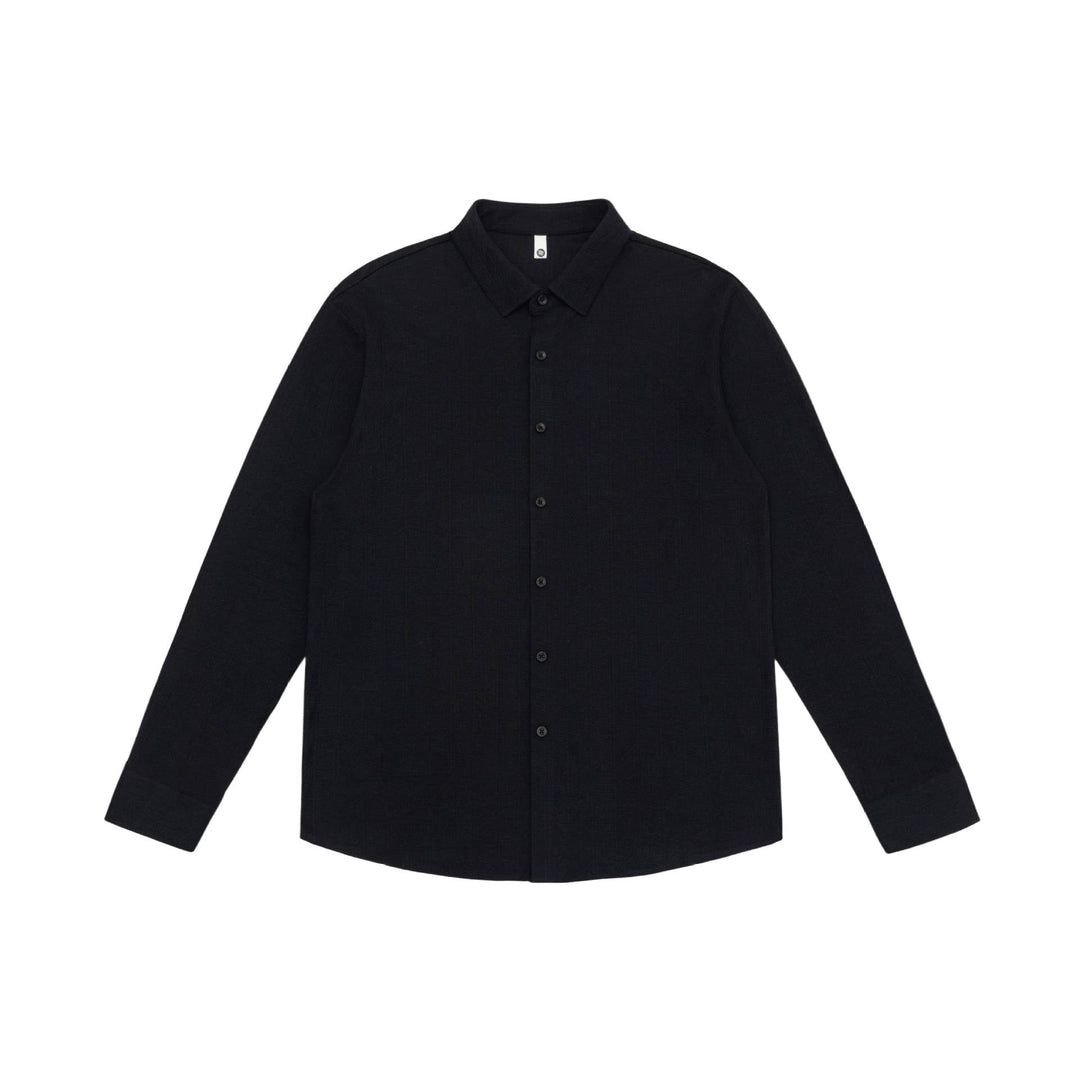 Herren Feines Baumwoll-Twill Hemdjacken‑Style mit Kentkragen und abgerundetem Saum Shop Nory