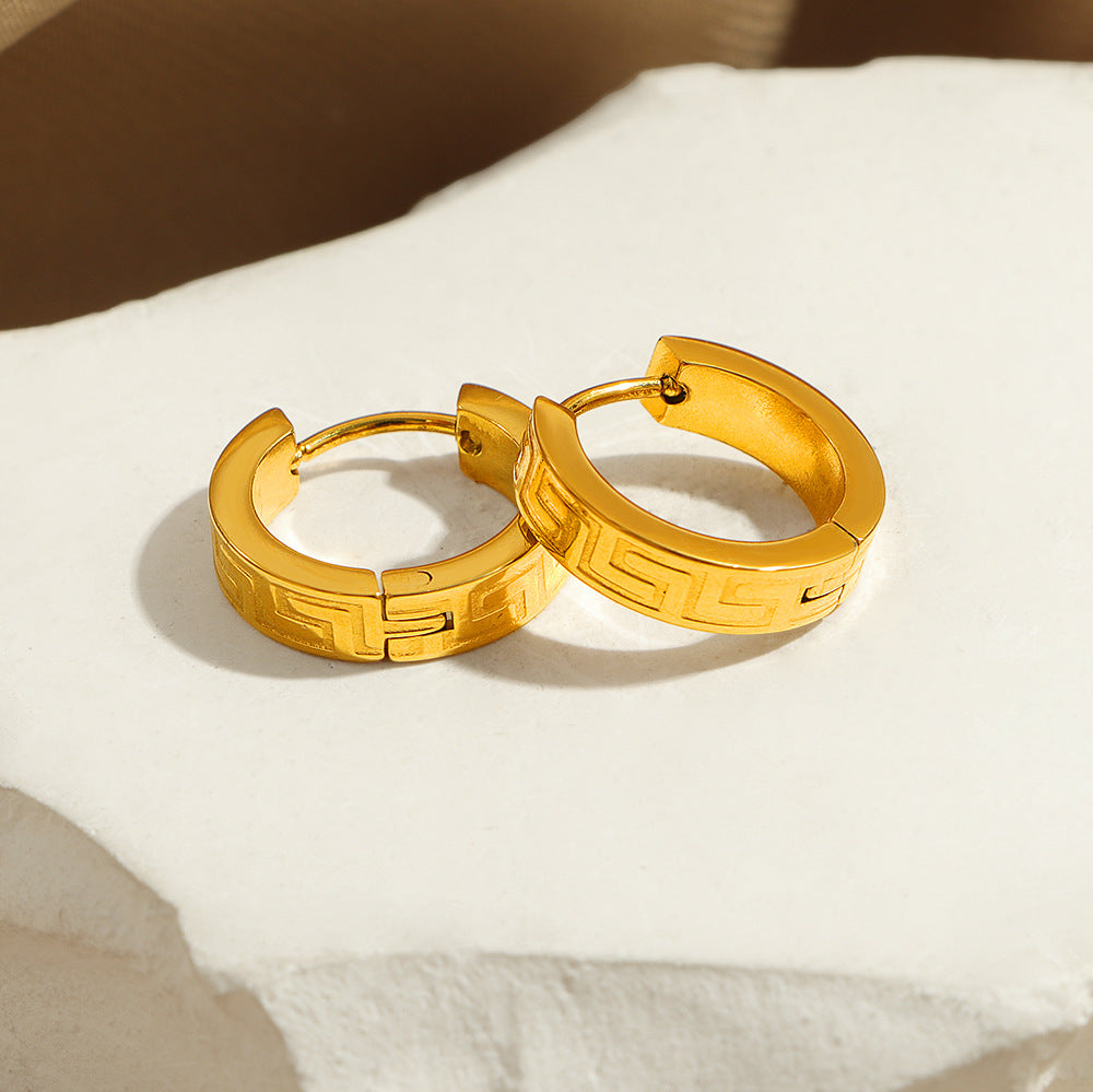 Damen texturierte goldene Creolen Ohrringe Shop Nory