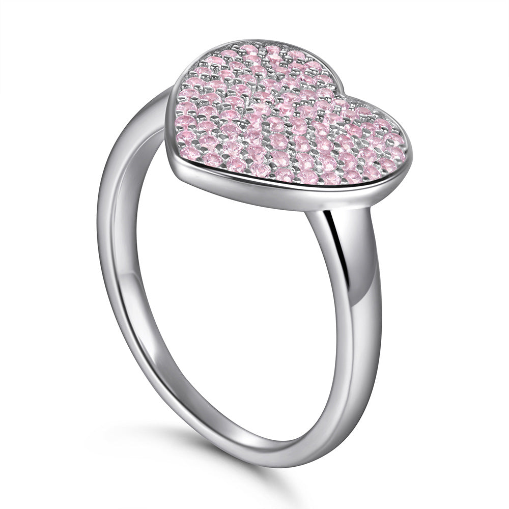 Damen herzförmiger Ring mit funkelndem Zirkonia-Besatz Shop Nory