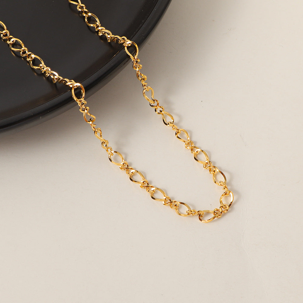 Damen exquisite Kette mit durchbrochenen Ovalringen Shop Nory