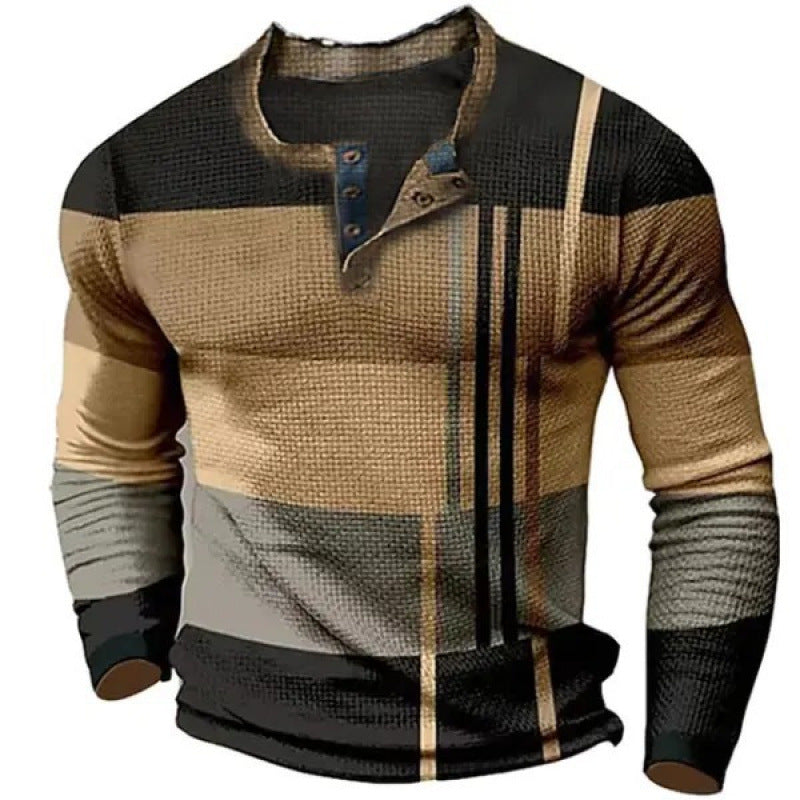 Herren Sportliches Langarmshirt mit Knopfleiste Shop Nory