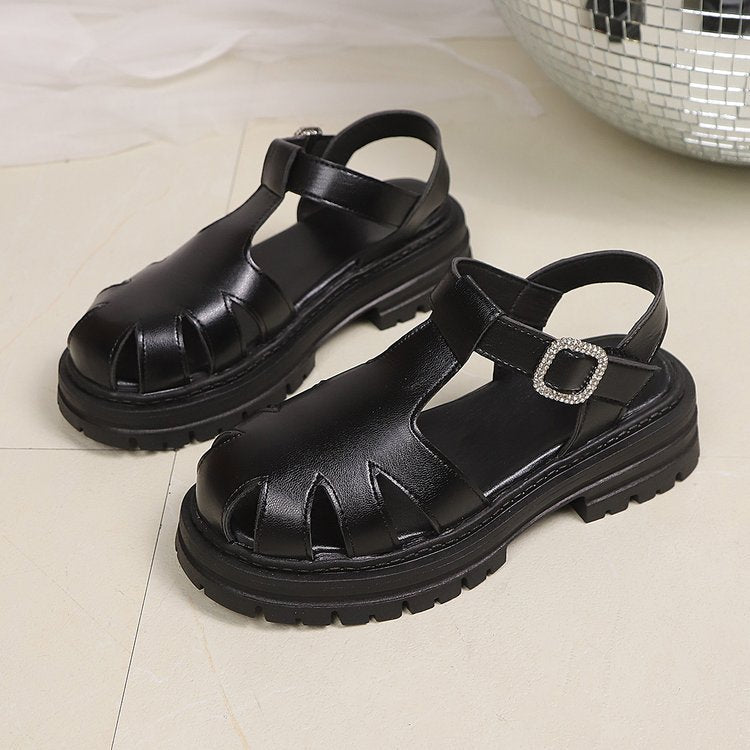 Damen komfortable Riemensandalen mit modischer Schnallenverzierung