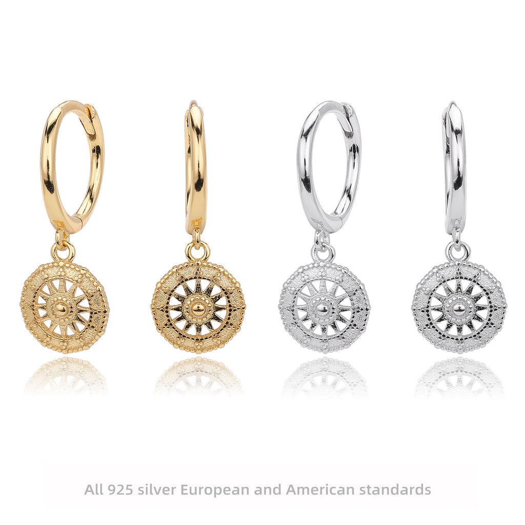 Damen Ohrhänger mit filigranem Sonnenmotiv aus hochwertigem 925 Sterling Silber Shop Nory