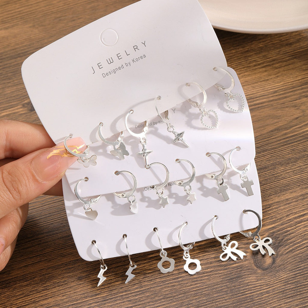 Damen Ohrringe Set mit funkelnden und romantischen Herzmotiven Shop Nory