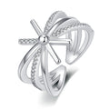 Damen Offener Ring mit kunstvollem Wellen-Design und funkelnden Zirkonia Shop Nory