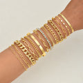 Damen Armband-Set mit eleganten Goldankern und funkelnden Kristallen Shop Nory