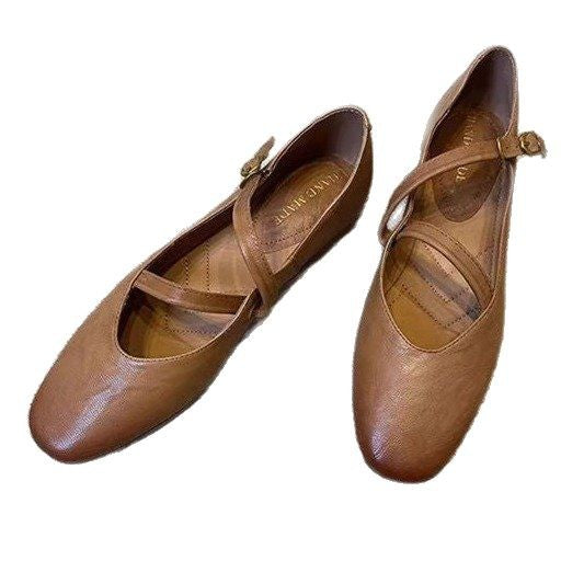 Damen Ballerina-Schuhe mit verstellbarem Riemchen und bequemem Fußbett