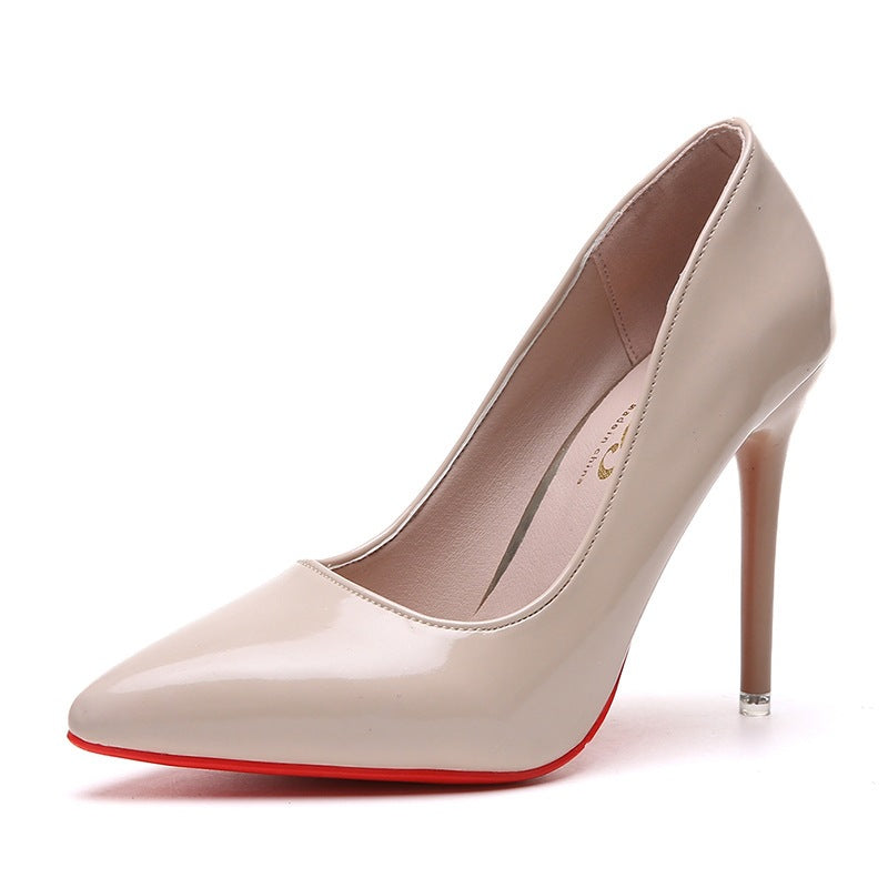 Damen elegante High Heels mit spitzem Schuhprofil und glänzender Oberfläche Shopnory