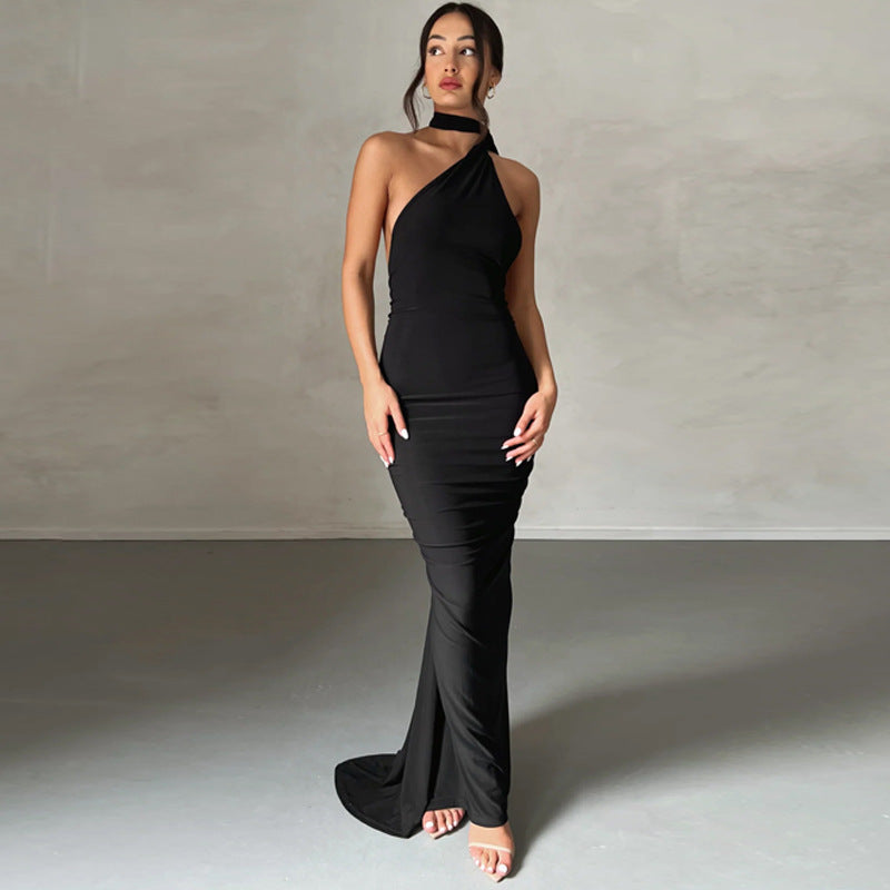 Damen Elegantes One-Shoulder Abendkleid Shopnory