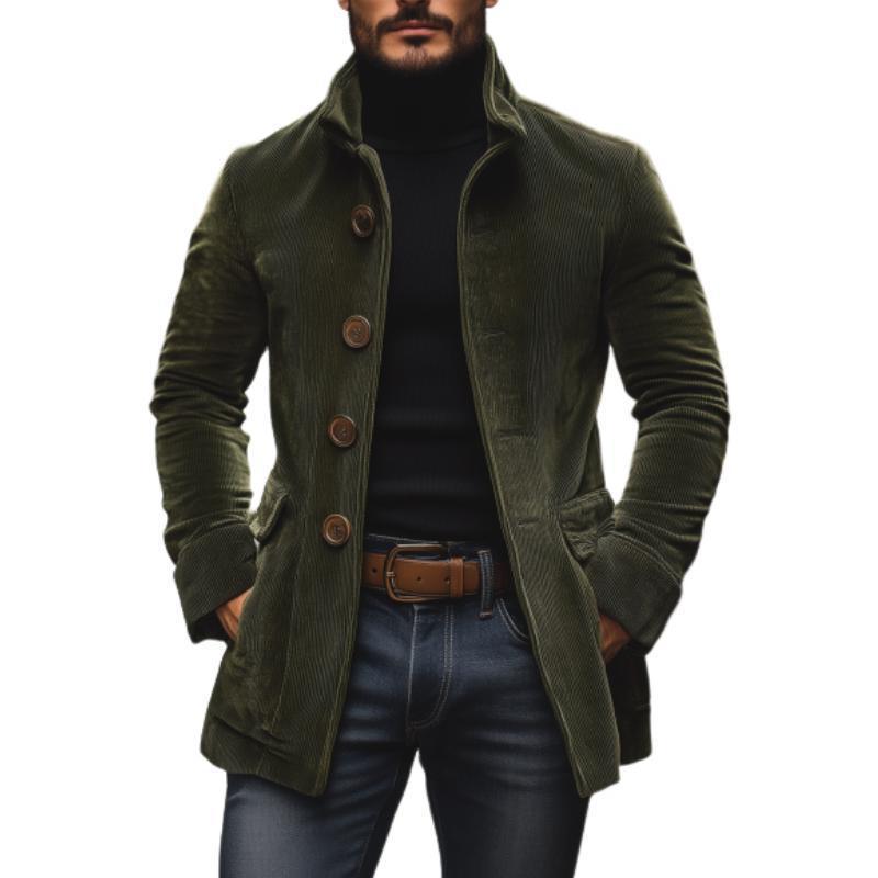 Herren Kordmantel mit Stehkragen und taillierter Silhouette Shop Nory