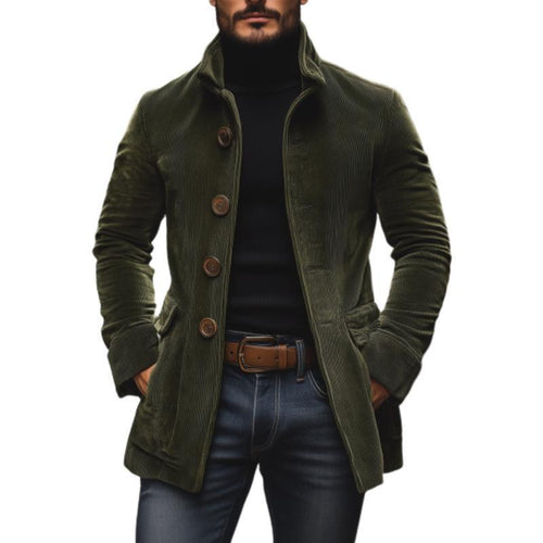 Herren Kordmantel mit Stehkragen und taillierter Silhouette Shop Nory