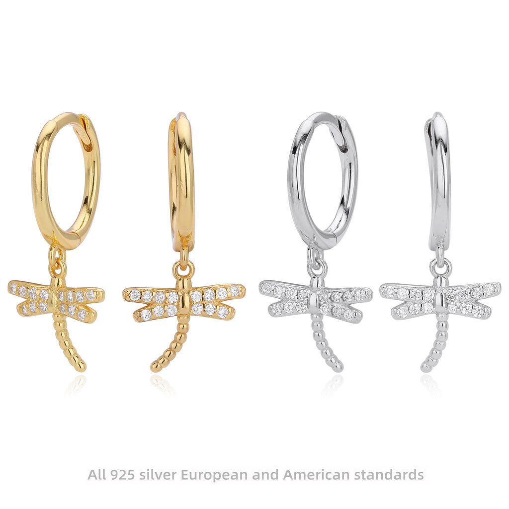 Damen Ohrhänger mit schimmerndem Libellenanhänger aus 925 Sterling Silber Shop Nory