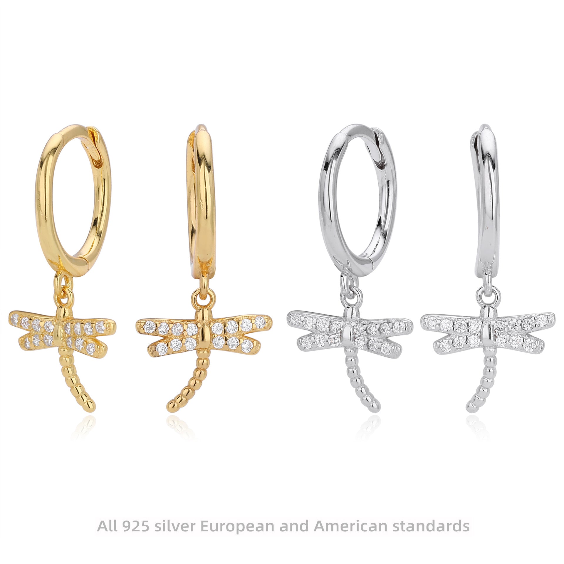 Damen Ohrhänger mit schimmerndem Libellenanhänger aus 925 Sterling Silber Shop Nory