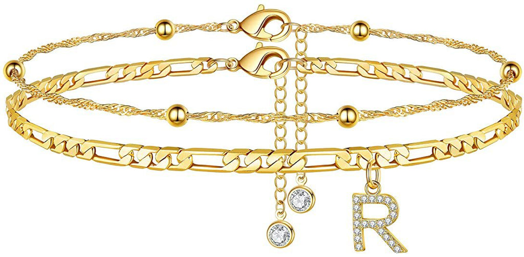 Damen Fußkettchen mit personalisiertem Anhänger und funkelnden Zirkonia-Elementen Shop Nory