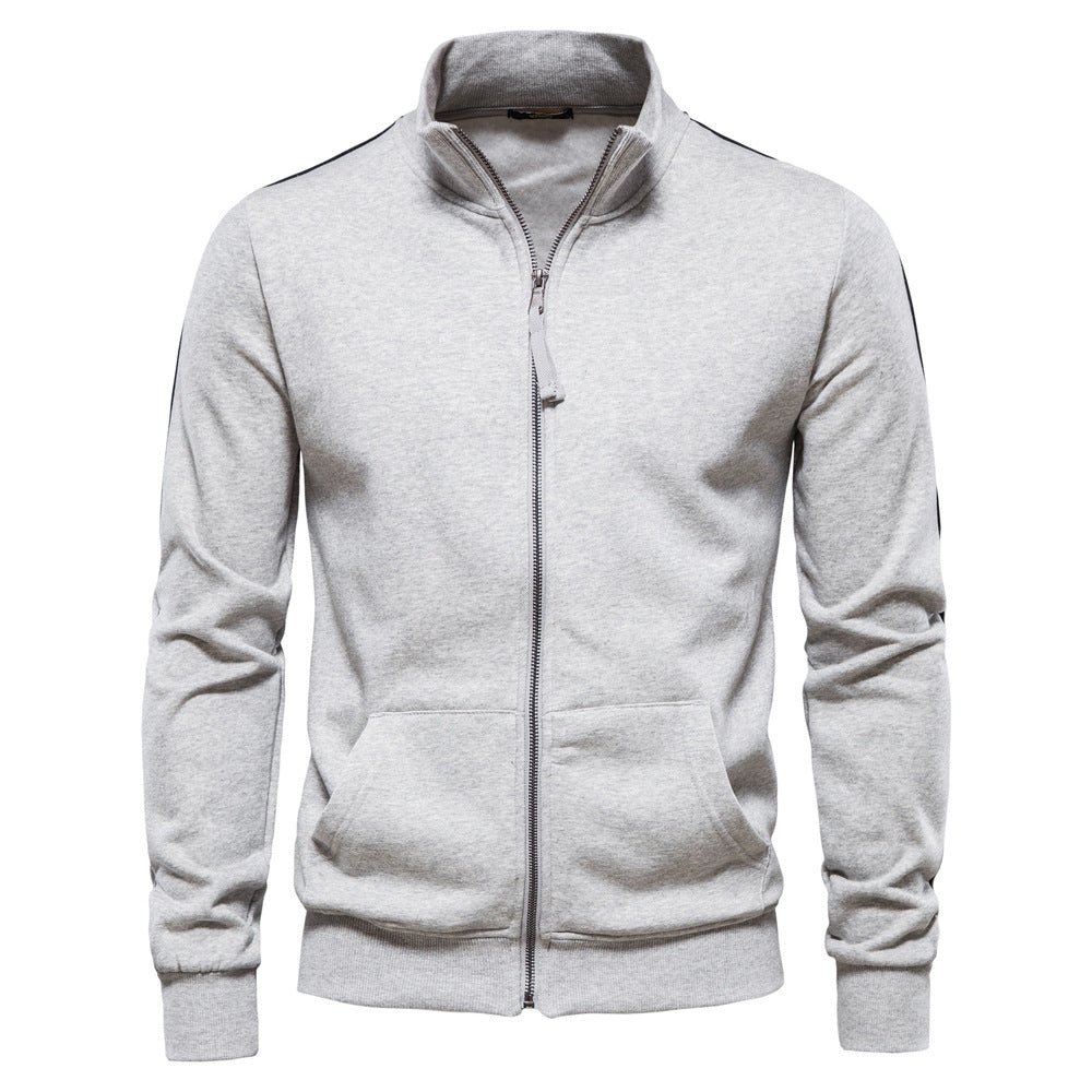 Herren Sweatjacke mit hohem Kragen und durchgehendem Reißverschluss