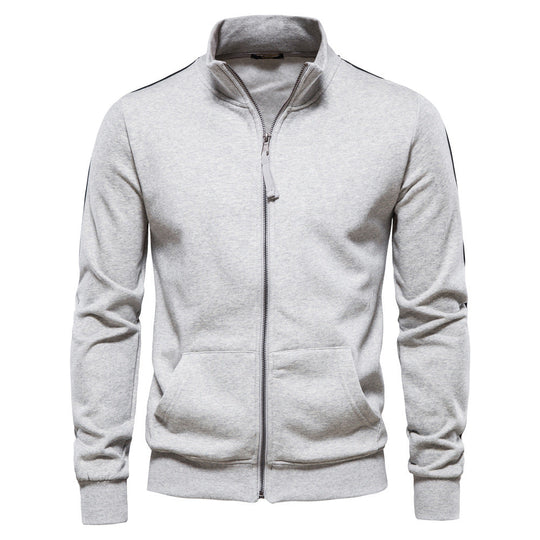 Herren Sweatjacke mit hohem Kragen und durchgehendem Reißverschluss