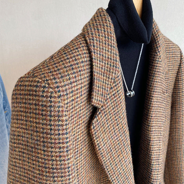 Damen Klassischer Tweed Blazer Shop Nory