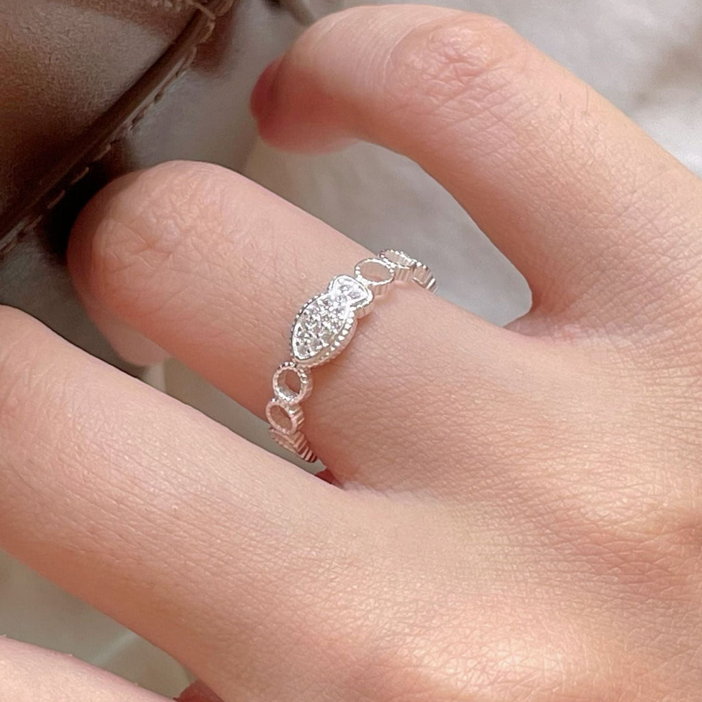 925 Sterling Silber Zirkon Fisch Offene Ringe 925 Sterling Silber Ringe | Shop Nory