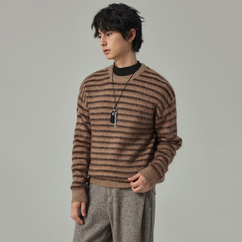 Damen Grobstrickpullover mit strukturiertem Streifenmuster Shop Nory