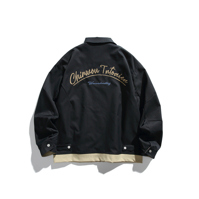 Unisex Boxy-Übergangsblousonjacke mit durchgehendem Reißverschluss, Brustzippertasche und kontrastiertem Rippsaum Shop Nory