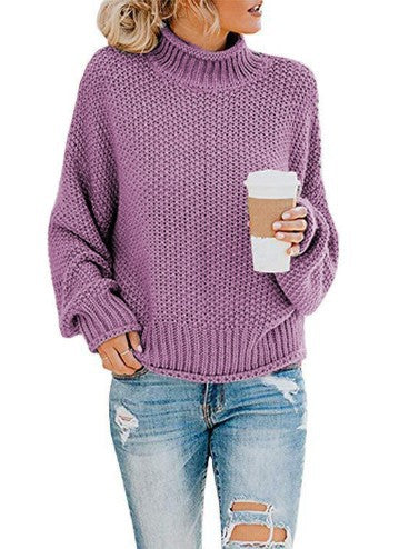 Damen Gemütlicher Pullover mit hohem Kragen und strukturierter Maschenoptik