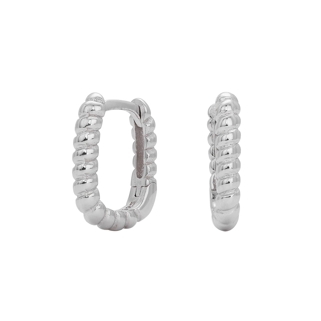 Damen Creolen mit luxuriösem wellenförmigen Design aus hochwertigem 925 Sterling Silber Shop Nory
