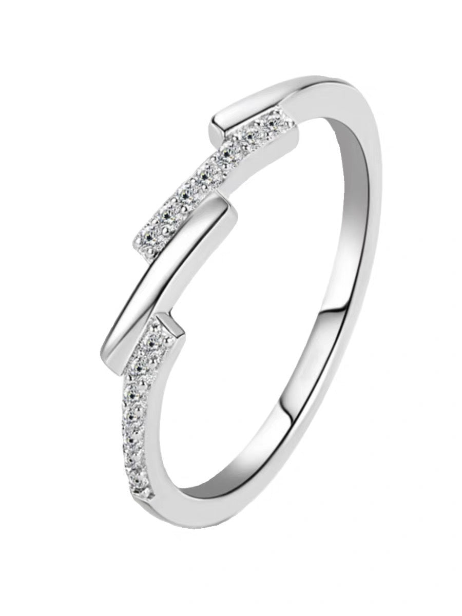 Damen Zeitgenössischer Ring mit Kristall-Akzenten Shop Nory