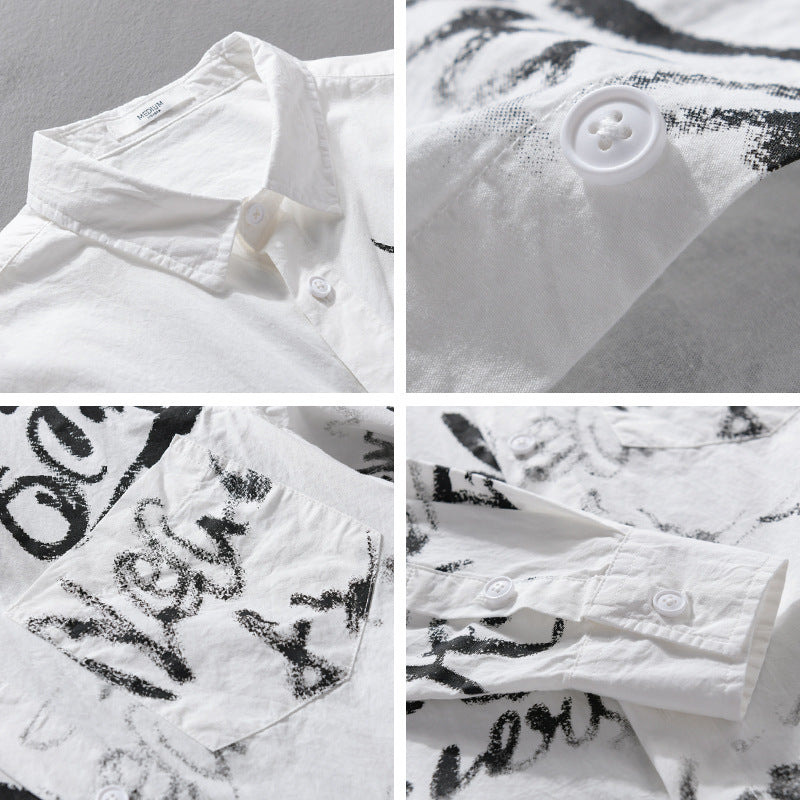 Herren Lässiges Overshirt mit grafischem Scribble-Print und Brusttasche Shop Nory
