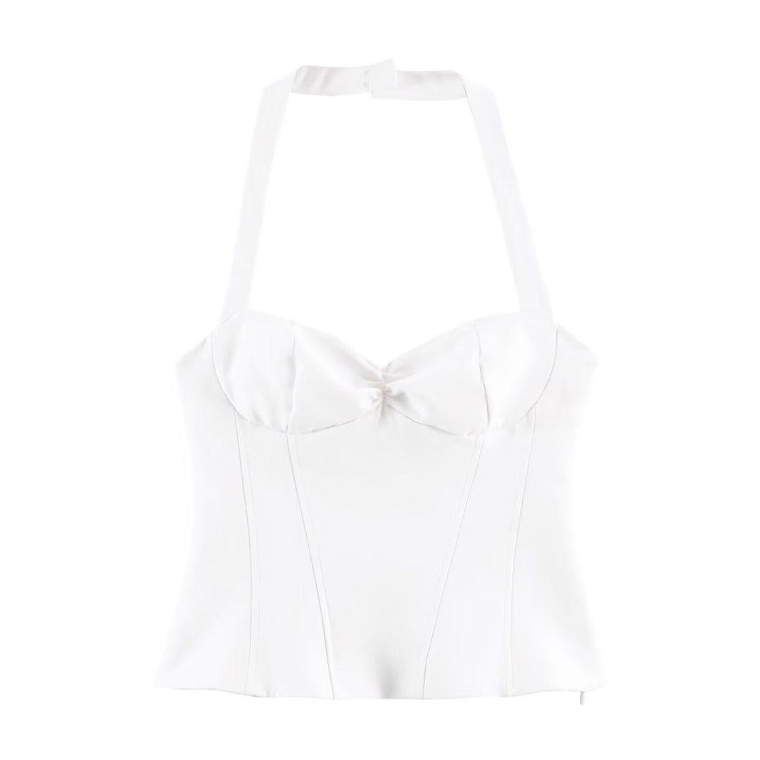 Damen Corsage-Top mit verstellbaren Trägern und verspieltem Punkten-Design Shopnory