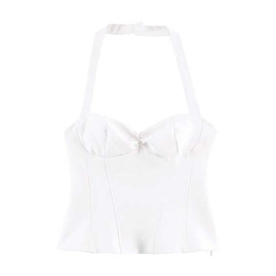Damen Corsage-Top mit verstellbaren Trägern und verspieltem Punkten-Design Shopnory