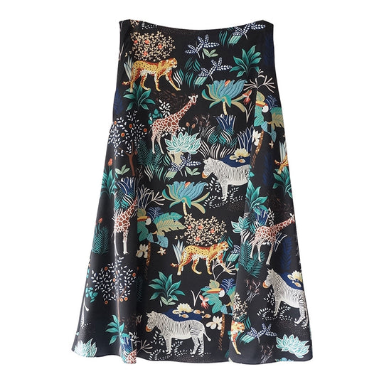 Damen Midi-Rock mit floralem Tierdruck Shop Nory