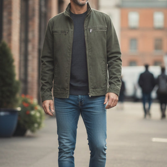 Herren Modische Übergangsjacke mit praktischen Taschen