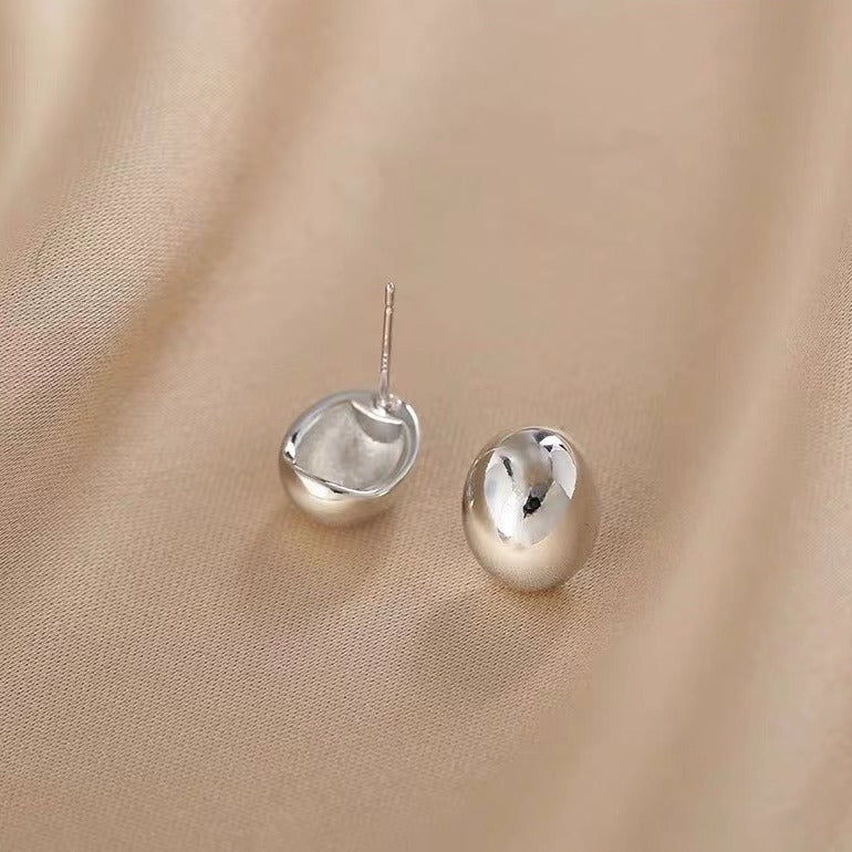 Damen Polierte Kuppel Stecker Ohrringe Shop Nory