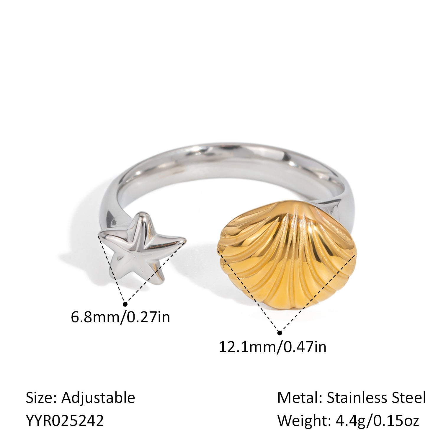 Damen verstellbarer Ring aus Edelstahl mit eleganten geometrischen Formen Shop Nory