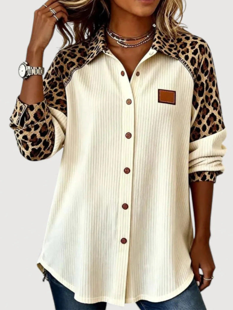 Damen Modisches Langarmshirt mit Animal-Print