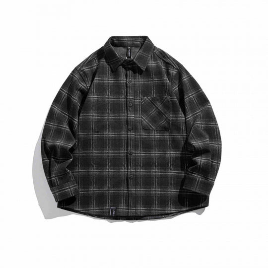 Herren Relaxed-Fit Holzfällerhemd aus weichem Flanell mit Brusttasche und gerundetem Saum Shop Nory