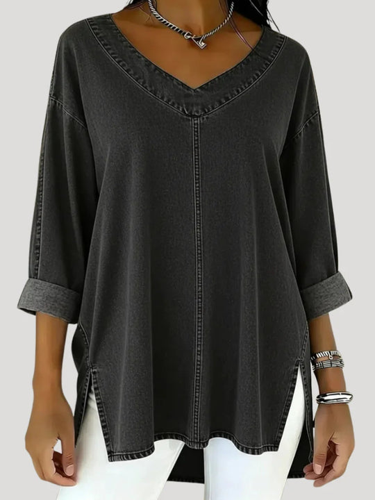 Damen Lässige Denim Tunika