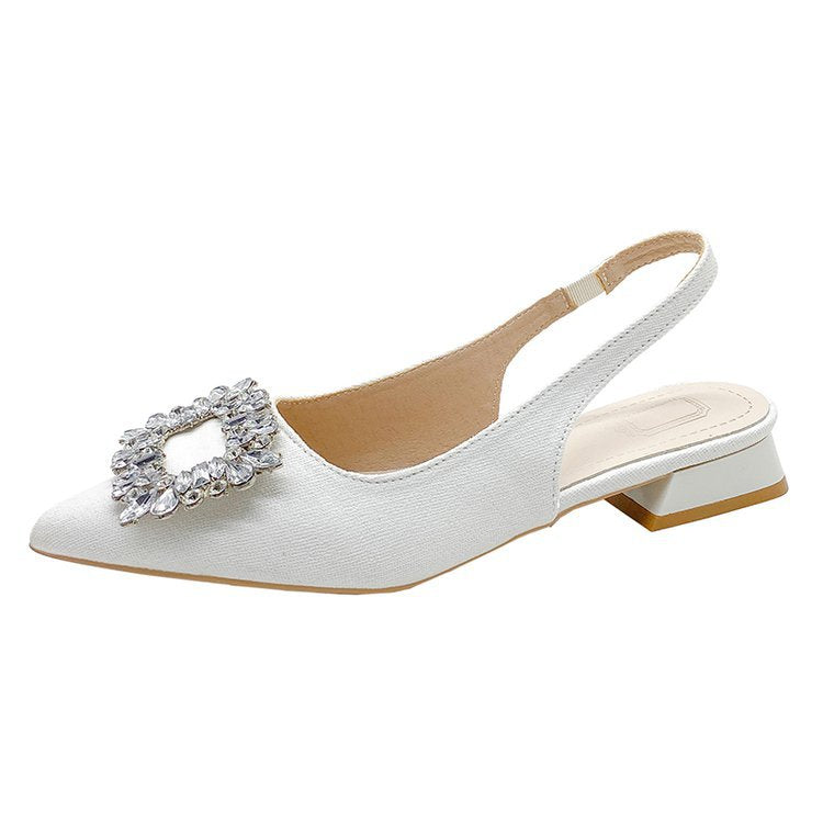 Damen Slingback-Pumps mit funkelndem Strassakzent