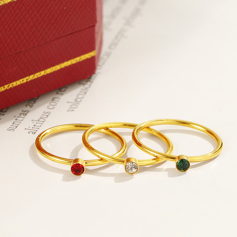 Damen eleganter Ring mit rotem Stein Shop Nory