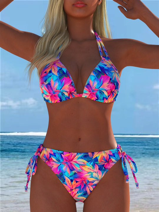 Damen Bikini-Set mit verspieltem Schnitt und trendigem Mustermix Shopnory