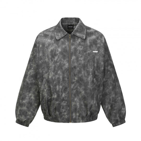 Herren Kurz geschnittene Veloursleder‑Optik Bomberjacke mit Reißverschluss und elastischem Saum Shop Nory