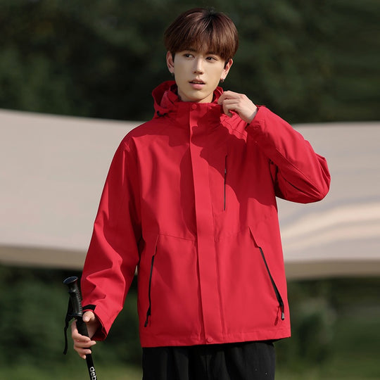 Herren Zweifarbige Wind- und Wasserabweisende Softshelljacke mit Kapuze Shop Nory